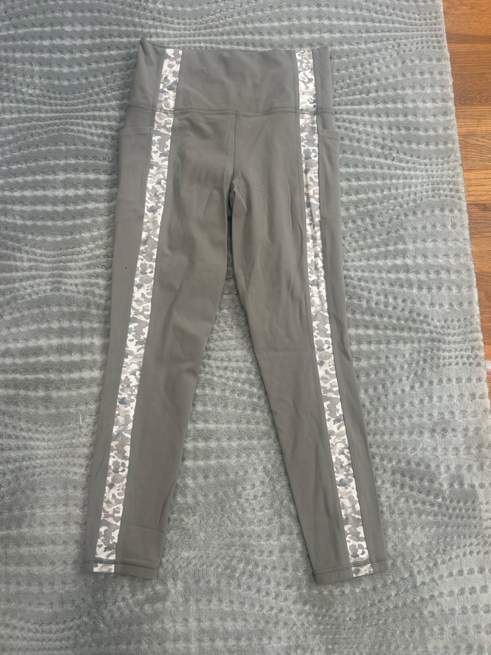 Athleta Slate Gray Leggings with Subtle Logo